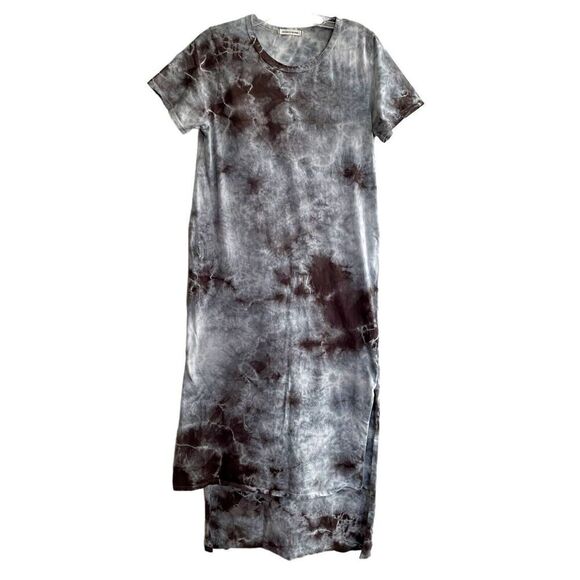 Caution To The Wind Short Sleeve Tie Dye Maxi T-Shirt Dress Size S Gray … - Picture 1 of 6